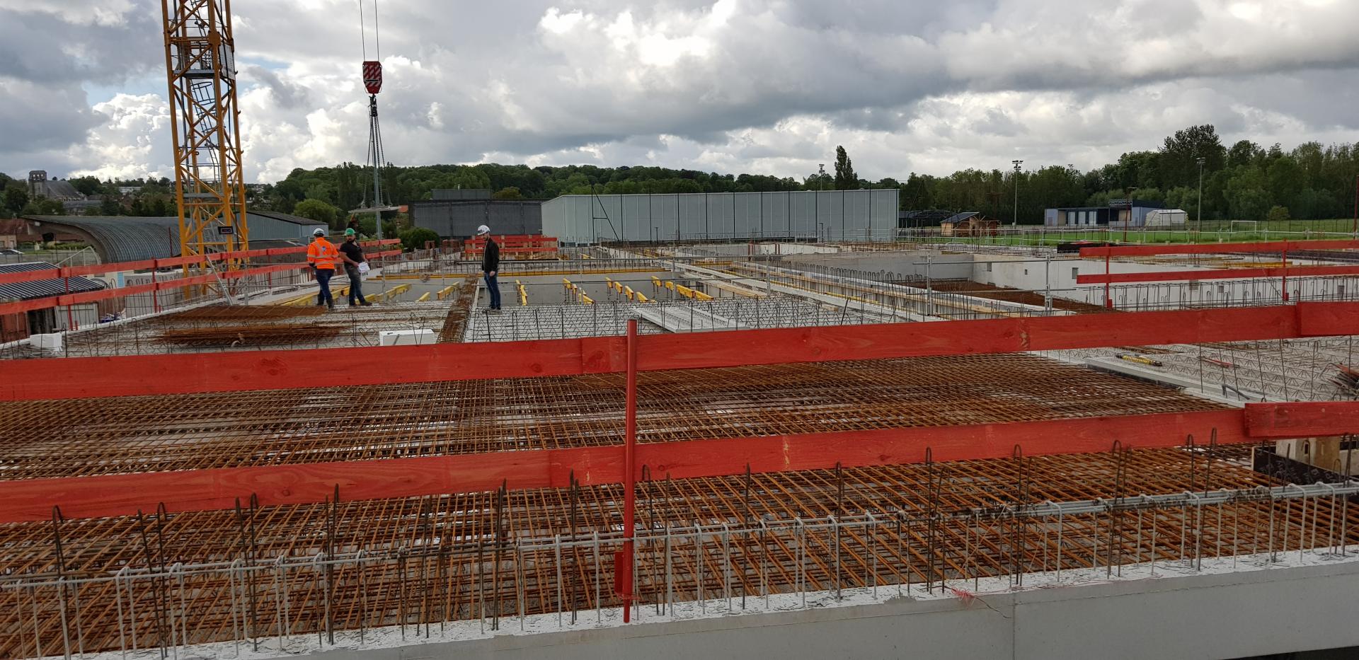 préparation au coulage du béton du R+1