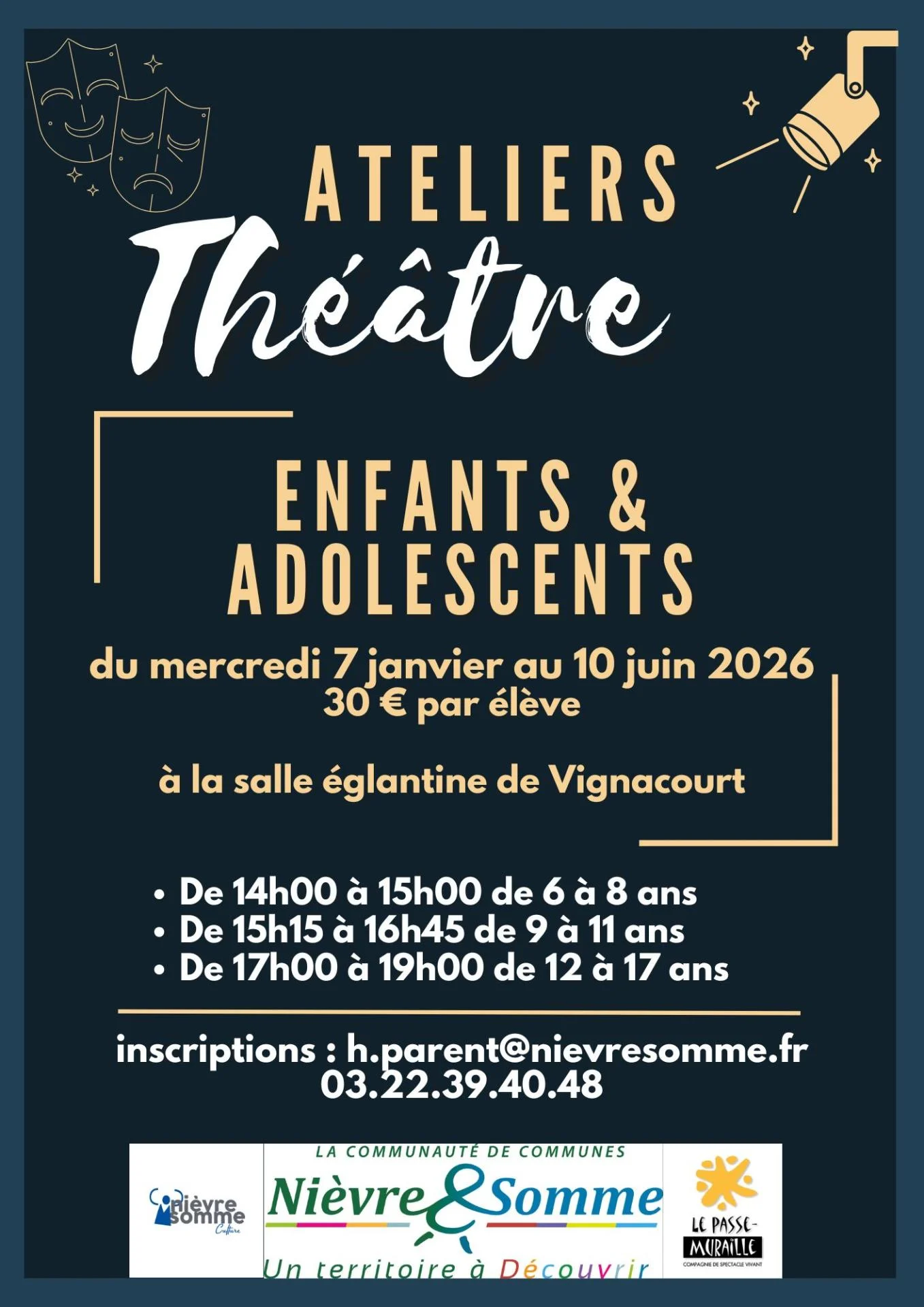 ateliers théâtres affiche